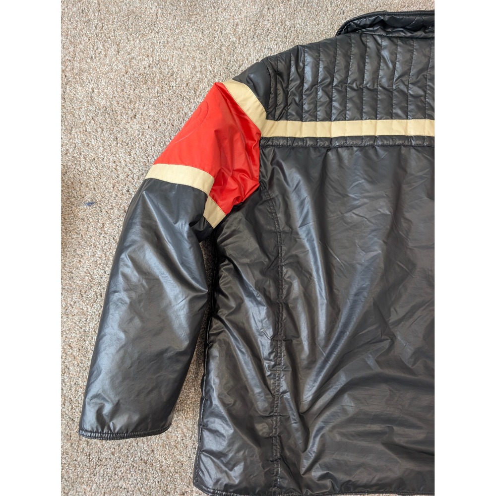 Vintage Diesel Puffer Jacket Mens Large Black Red Colorblock Quilted Full Zip - Picture 12 of 14